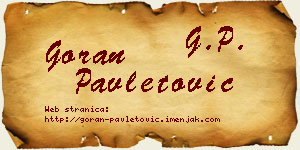 Goran Pavletović vizit kartica